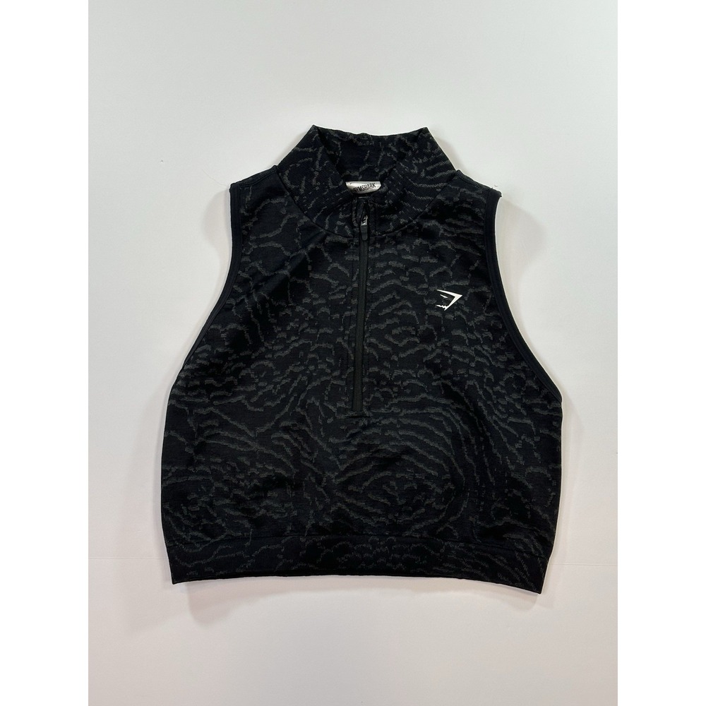 ADAPT ANIMAL SEAMLESS CROP 1/2 ZIP | Black | L